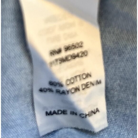 Charming Charlie Chambray Dress Off the Shoulder Denim M - Picture 4 of 5